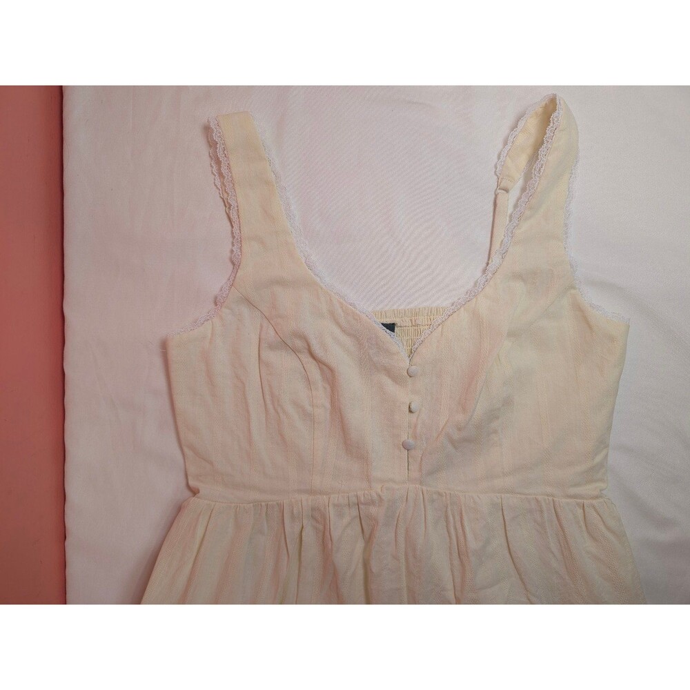 Women's Wild Fable Lace Trim Button Front Mini Dress Cream Small - Picture 6 of 9